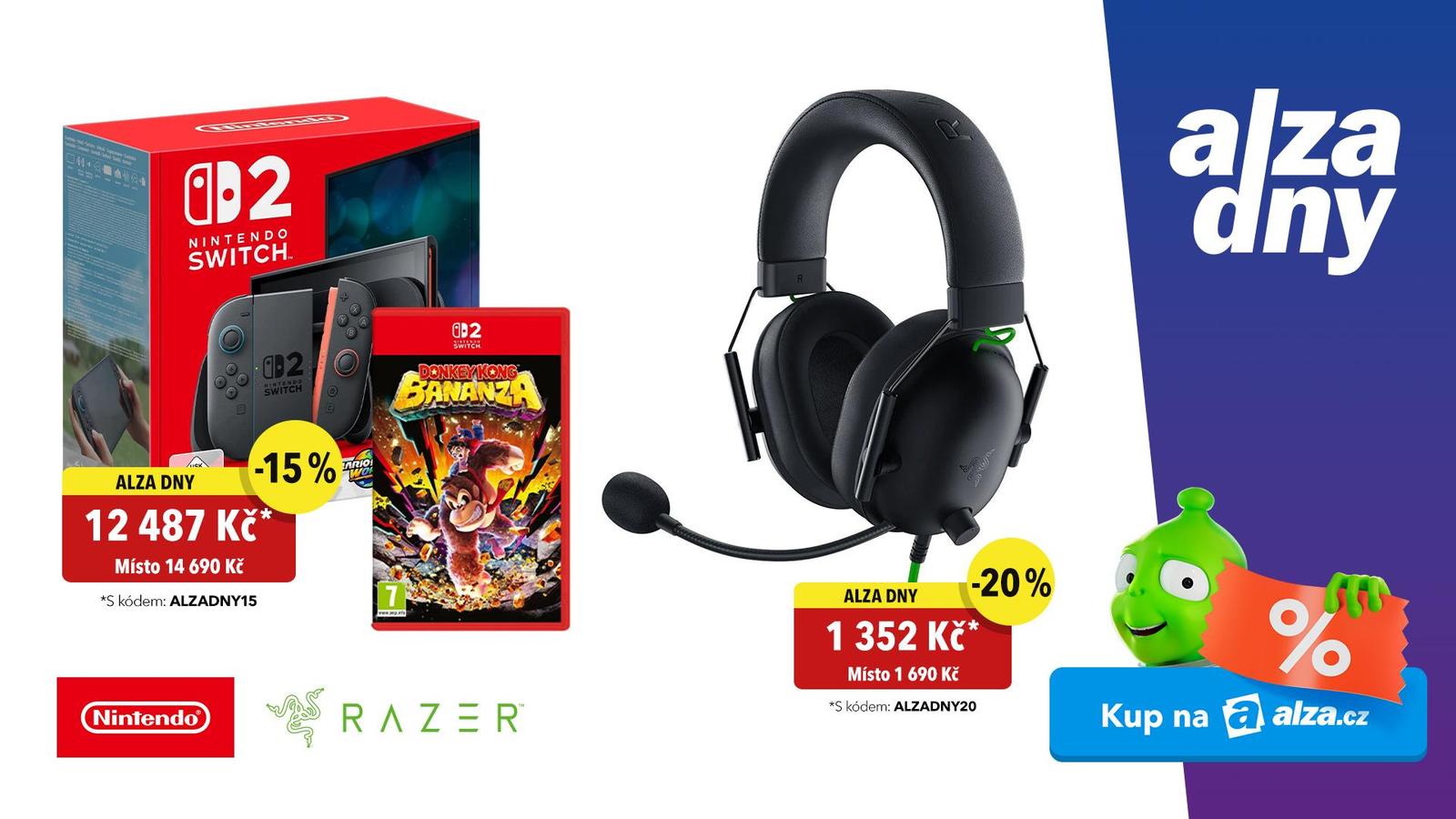 Herní výbava v akci Alza Dny od notebooků, konzolí a herního příslušenství