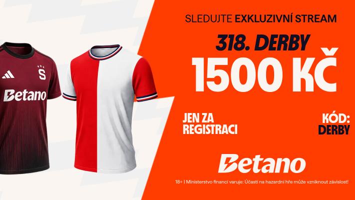 Sledujte živě derby Sparta – Slavia a využijte sázku 1 500 Kč zdarma od Betana