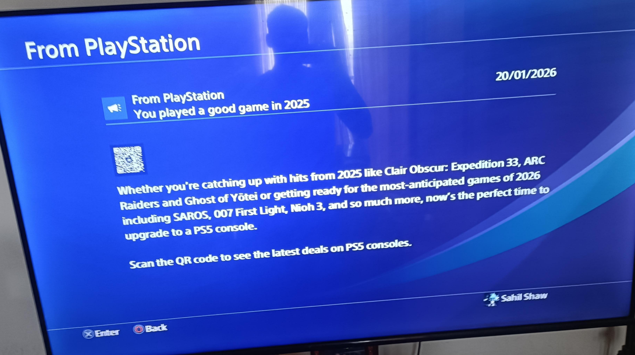 Zpráva, která se vám ukázala při poslední PS4 aktualizaci