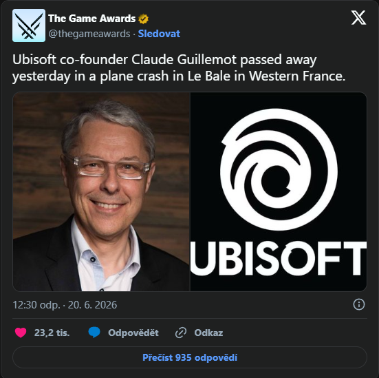 Spoluzakladatel Ubisoftu Claude Guillemot zahynul při letecké nehodě